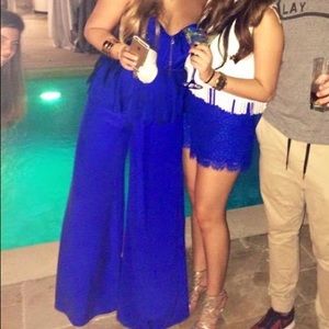 Alexis silk cobalt royal blue silk wide legged pants